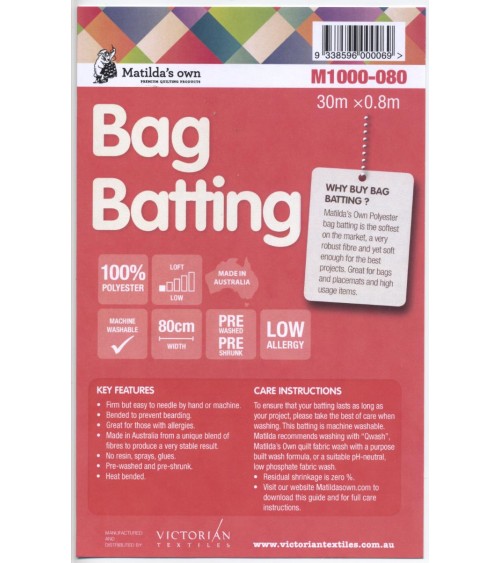 302015 BAG Batting MATILDA'S ING 100%poly h80 rot.