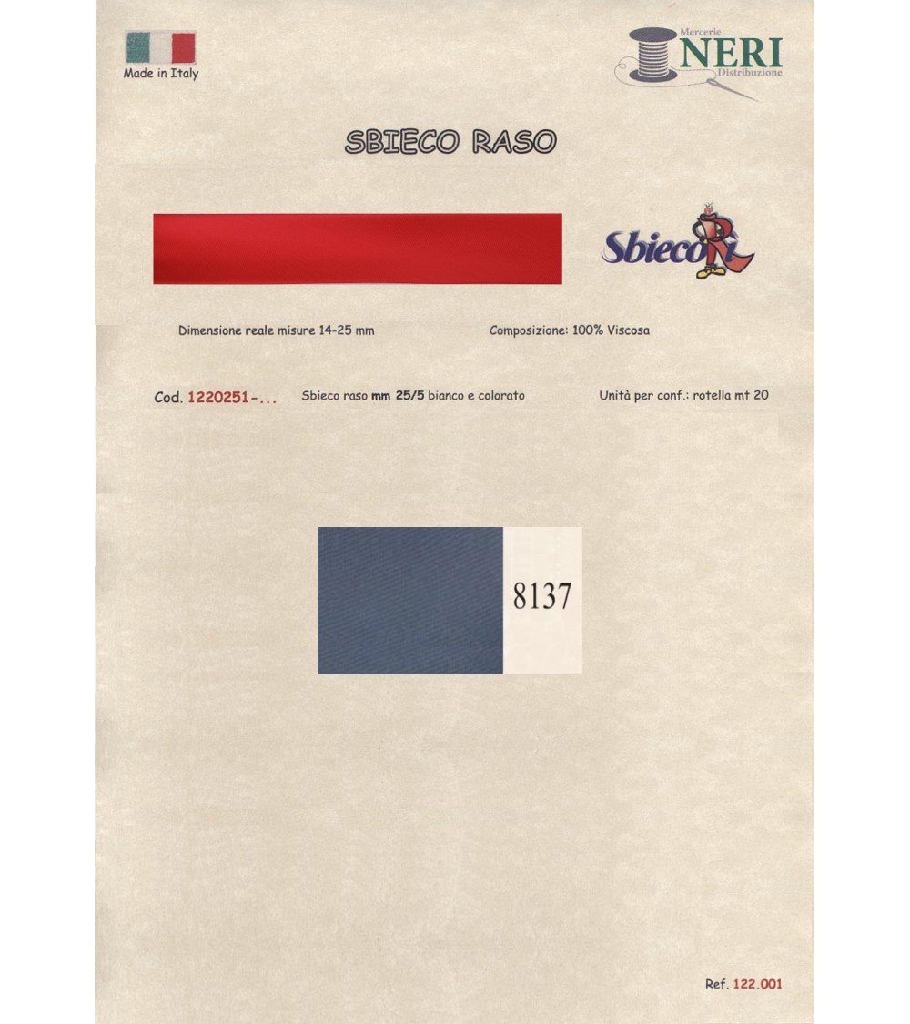 1220251-8137 SBIECO RASO VISCOSA mm25/5 100VI