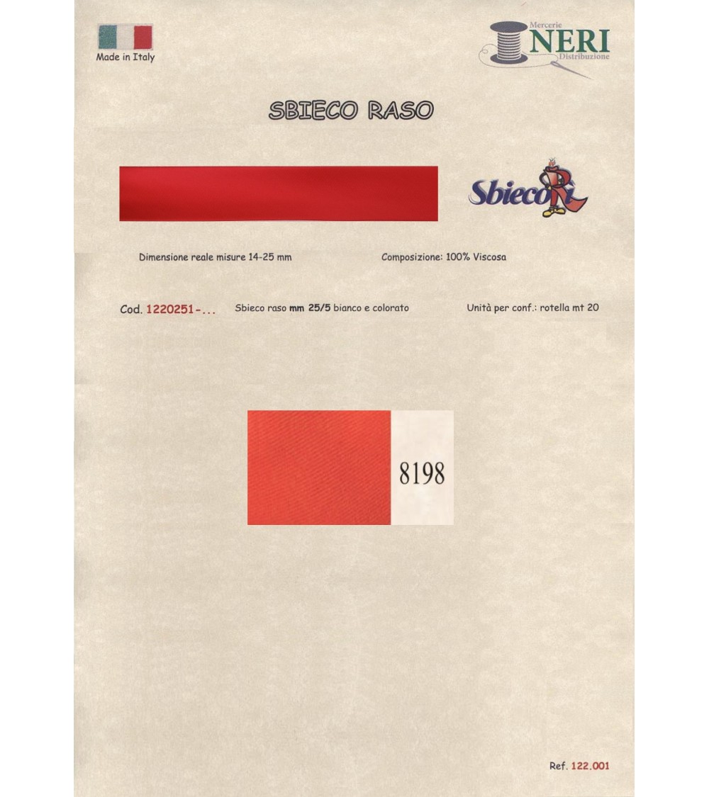 1220251-8198 SBIECO RASO VISCOSA mm25/5 100VI
