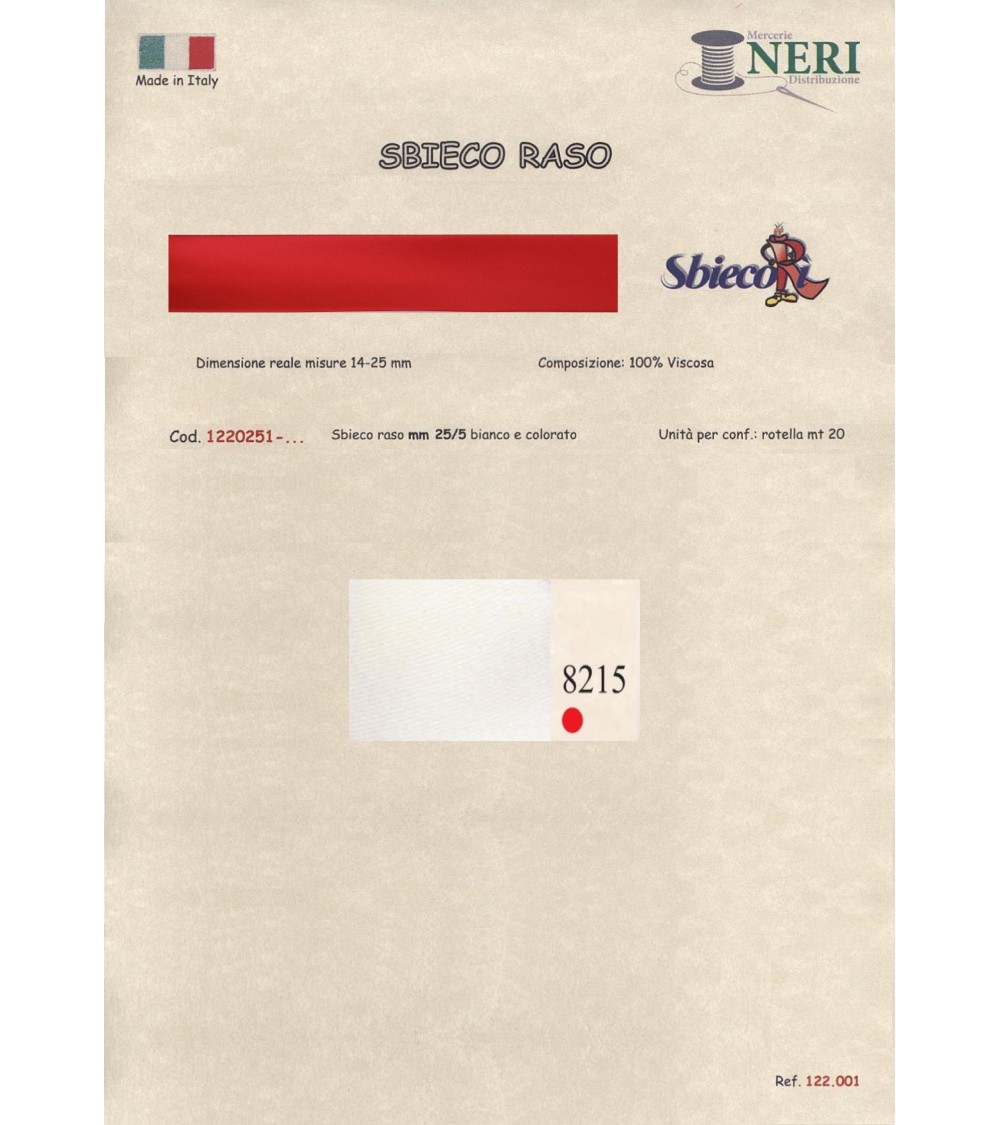 1220251-8215 SBIECO RASO VISCOSA mm25/5 100VI