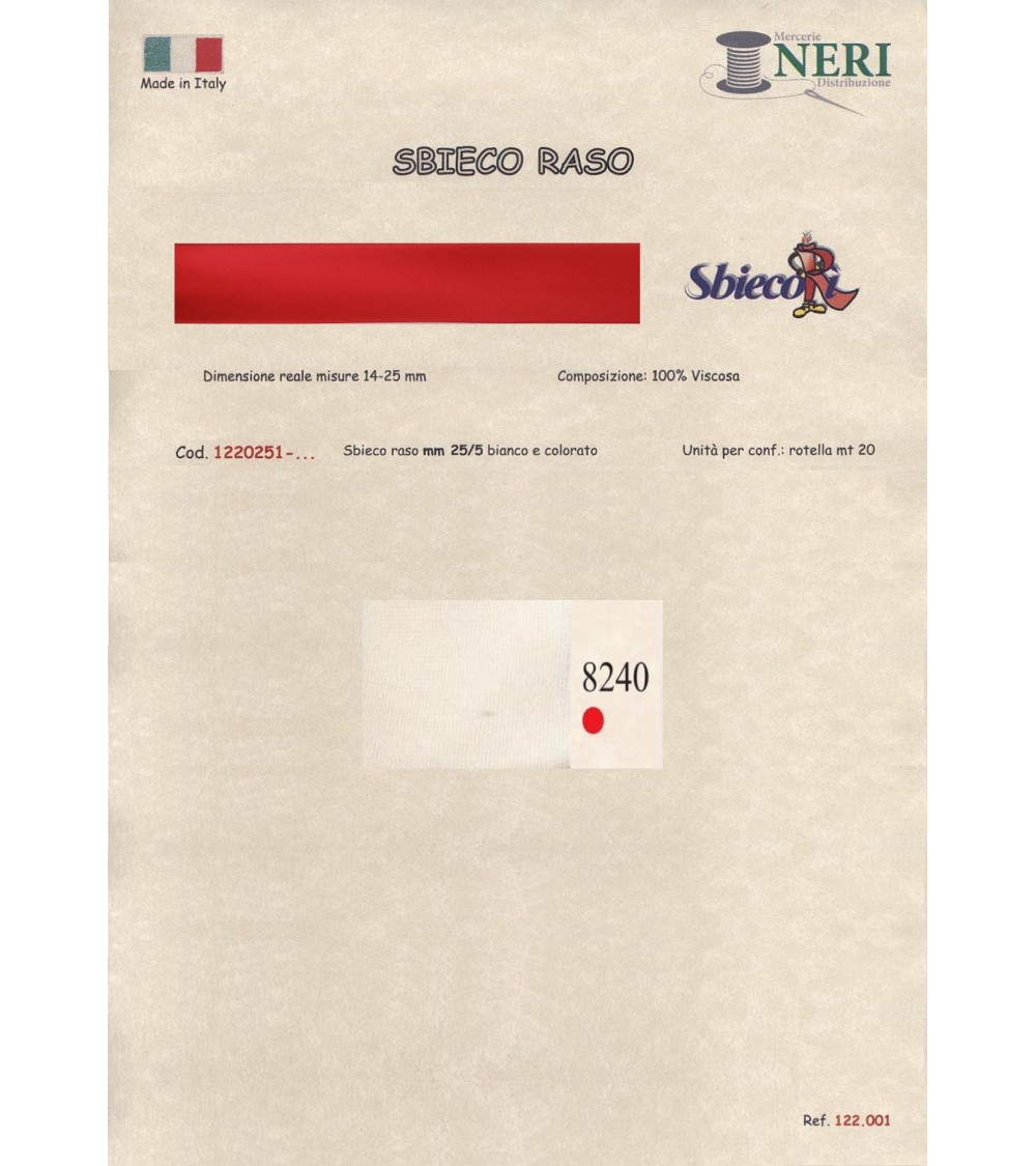 1220251-8240 SBIECO RASO VISCOSA mm25/5 100VI