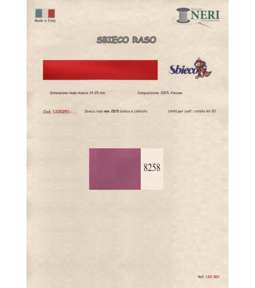 1220251-8258 SBIECO RASO VISCOSA mm25/5 100VI
