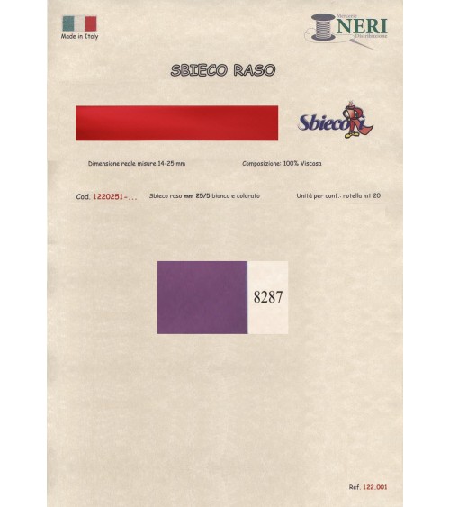 1220251-8287 SBIECO RASO VISCOSA mm25/5 100VI
