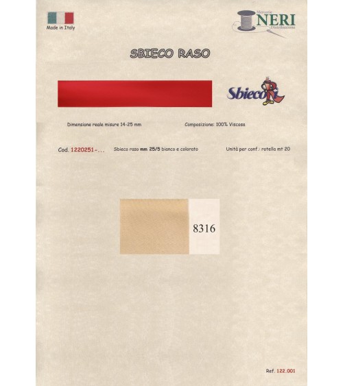 1220251-8316 SBIECO RASO VISCOSA mm25/5 100VI