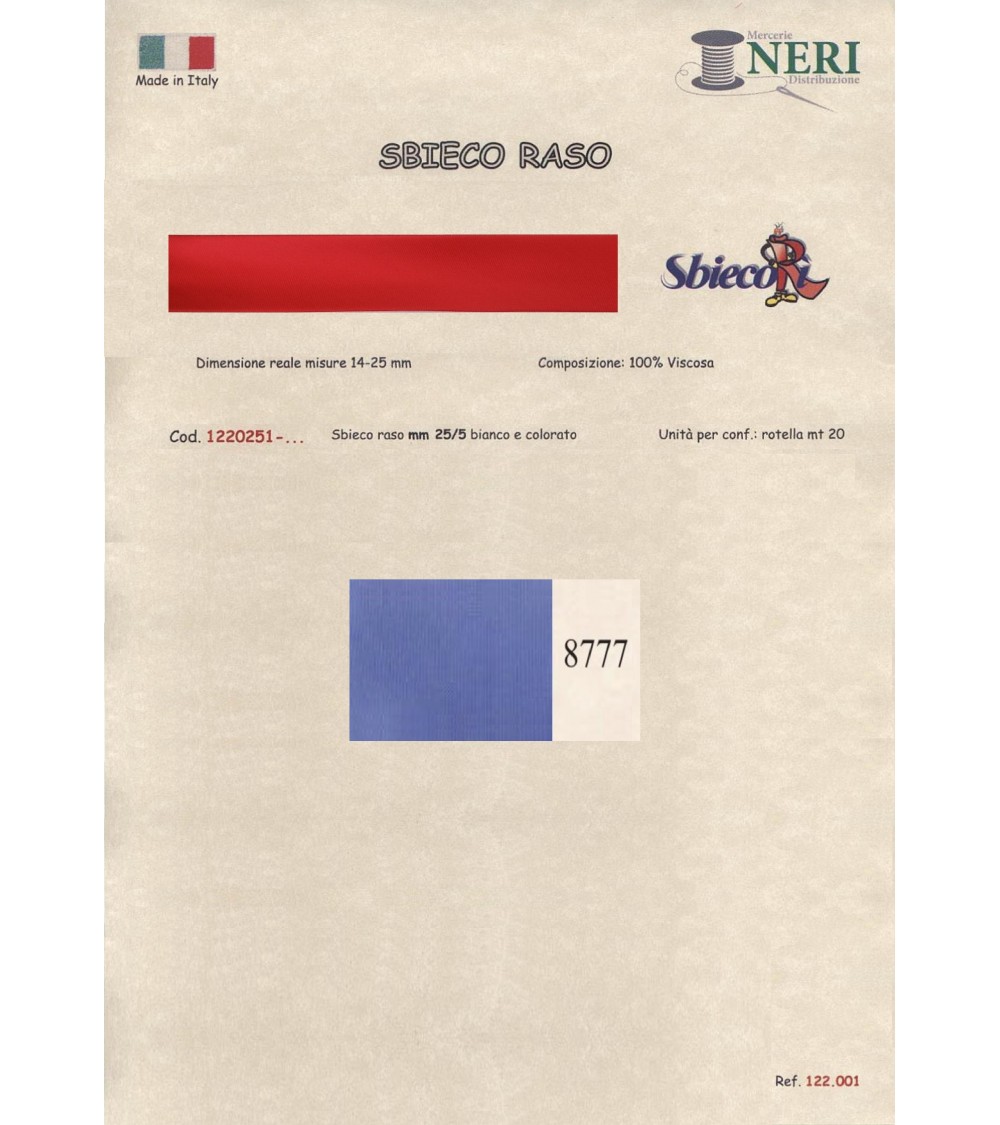 1220251-8777 SBIECO RASO VISCOSA mm25/5 100VI
