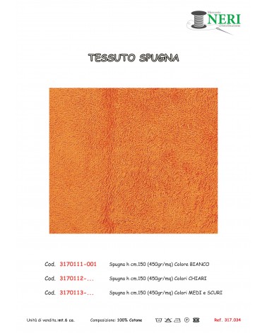 3170113-120 SPUGNA COT.gr450 cm.150 Rosso