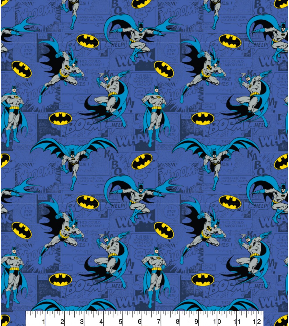 3132320-31 TESSUTO cm110 Batman Comics Blue**