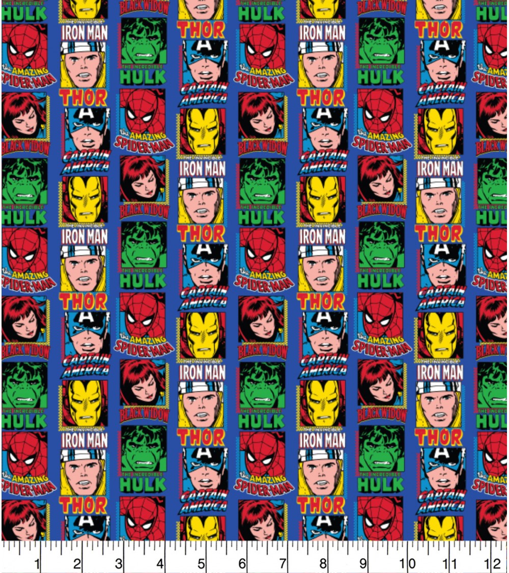 3132851-02 TESSUTO cm110 Marvel Comic Bl.100CO