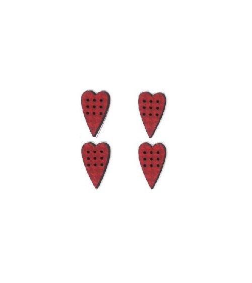 0884359 BOTTONE RICAMO CUORE x4pz