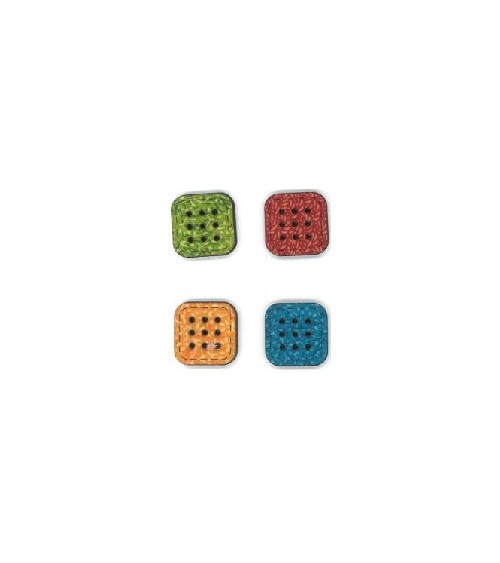 0884360 BOTTONE RICAMO QUADRATO x4pz
