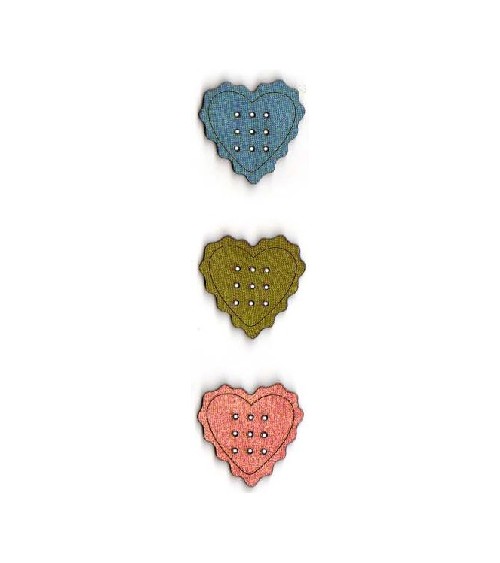 0884370 DBOTTONE RICAMO CUORE x3pz