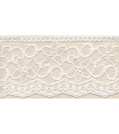 4051214-01 Pizzo sintetico h.cm.6 Bianco