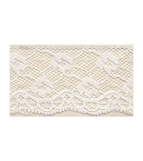 4051222-01 Pizzo sintetico h.cm.4,5 Bianco**