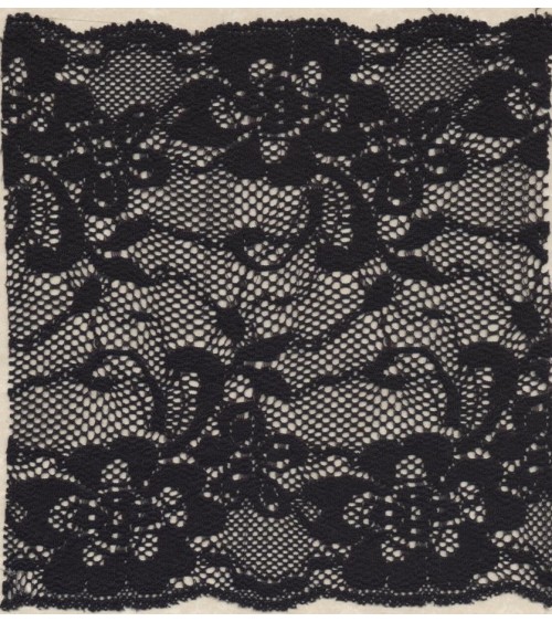 4051408-02 Pizzo Elasticizzato h.cm.16 Nero