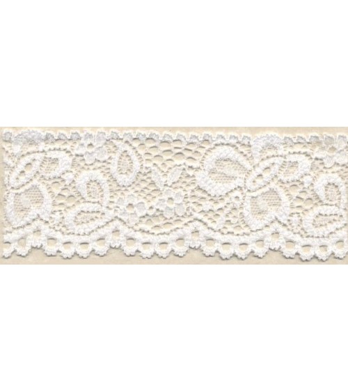 4051409-01  Pizzo Elasticizzato h.cm.4 B.co