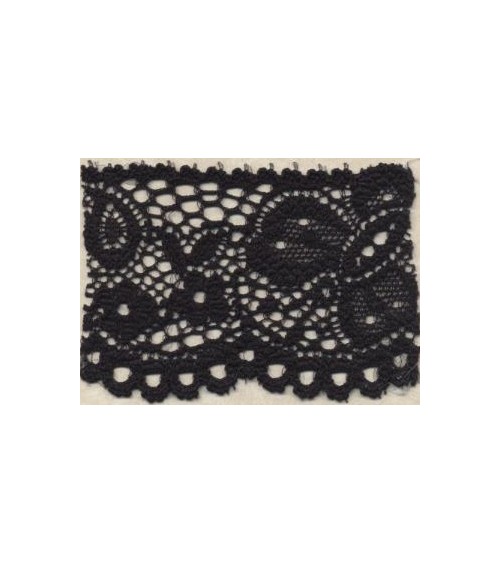 4051409-02 Pizzo Elasticizzato h.cm.4 Nero