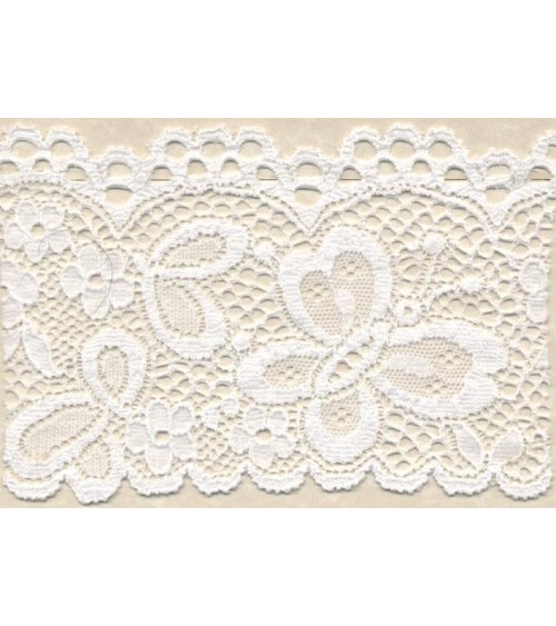 4051410-01  Pizzo Elasticizzato h.cm.8 B.co