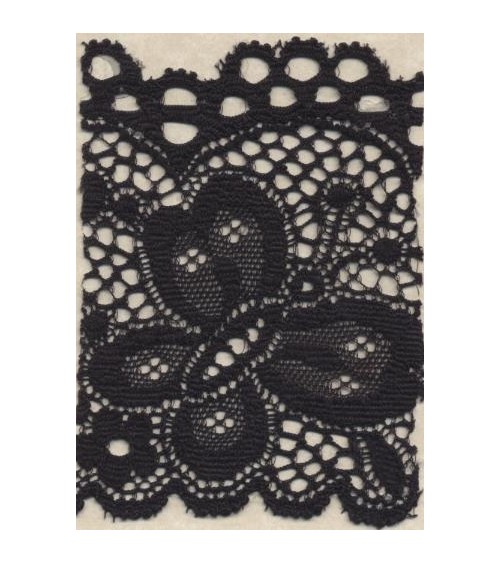4051410-02  Pizzo Elasticizzato h.cm.8 Nero