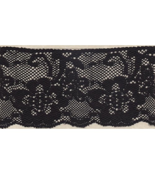4051411-02 Pizzo Elasticizzato h.cm.7 Nero