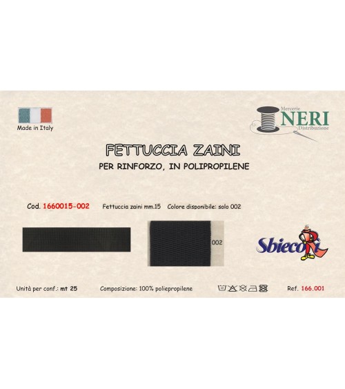 1660015-002 FETTUCCIA ZAINI mm15