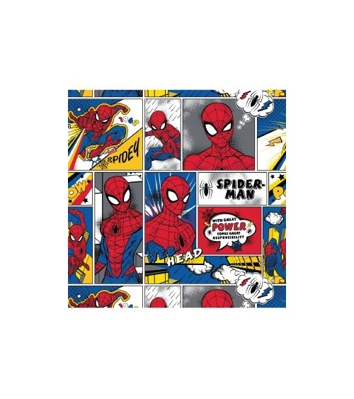 3131308-00 TESSUTO cm110 Spiderman Strip 100CO