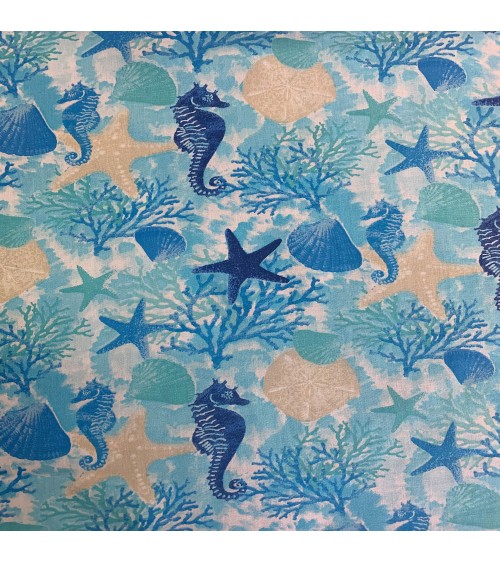31315236 TESSUTO cm110 Ocean Allover 100CO