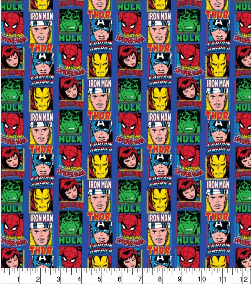 3132851-02 TESSUTO cm110 Marvel Comic Bl.100CO