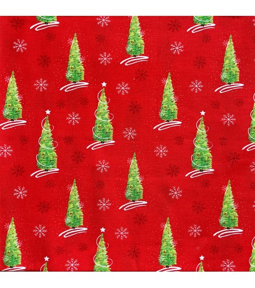 3143258-03 TESSUTO cm110 XMAS TREES 100CO