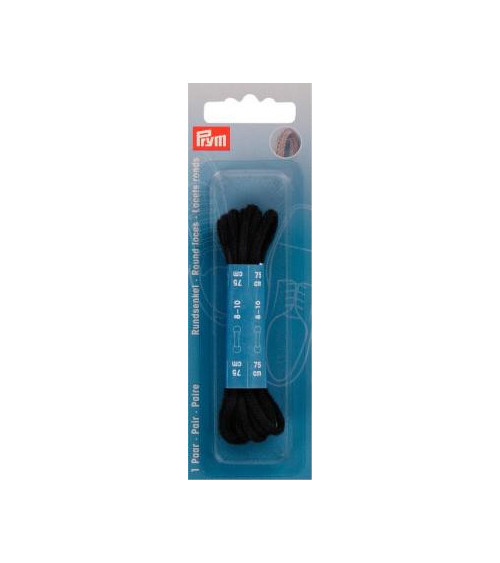 P974820 STRINGHE ROTONDE 3x75cm NERO**