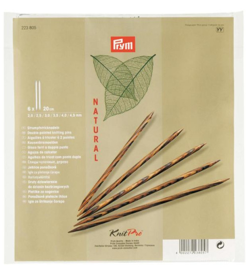 P223806 SET GIOCO FERRI DOPPIA PUNTA NATURAL 20cm