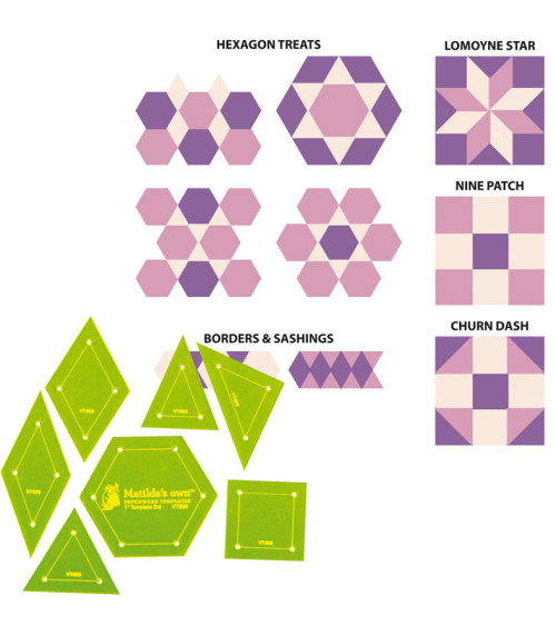 V230 Set Templates 1 inch(Set 7 pz)