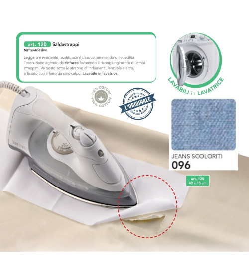 M120-096 SALDASTRAPPI TERMOAD. JEANS SCOLORATO