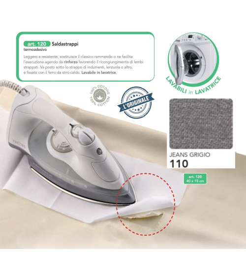 M120-110 SALDASTRAPPI TERMOAD. JEANS GRIGIO