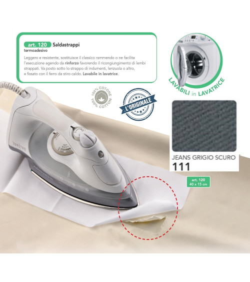 M120-111 SALDASTRAPPI TERMOAD. JEANS GRIGIO SC.**