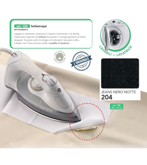 M120-204 SALDASTRAPPI TERMOAD. JEANS NERO NOTTE
