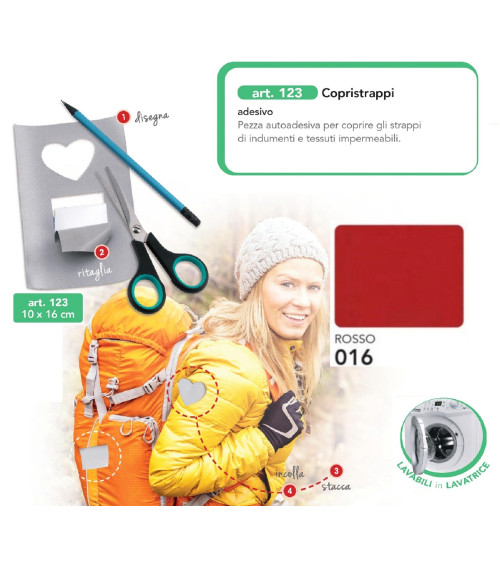 M123-016 COPRISTRAPPI AUTOADES. ROSSO