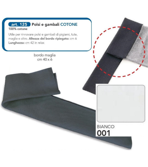M125-001 BORDO POLSI E GAMBALI BIANCO