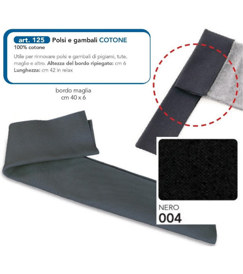 M125-004 BORDO POLSI E GAMBALI NERO