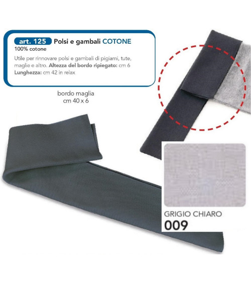 M125-009 BORDO POLSI E GAMBALI GRIGIO CHIARO