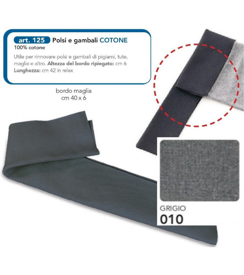 M125-010 BORDO POLSI E GAMBALI GRIGIO MEDIO