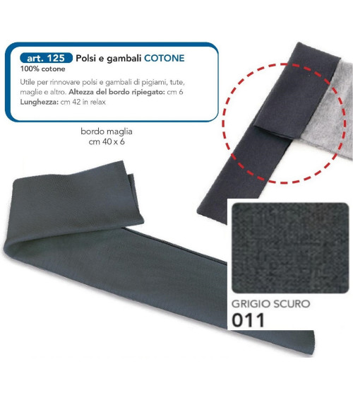 M125-011 BORDO POLSI E GAMBALI GRIGIO SCURO