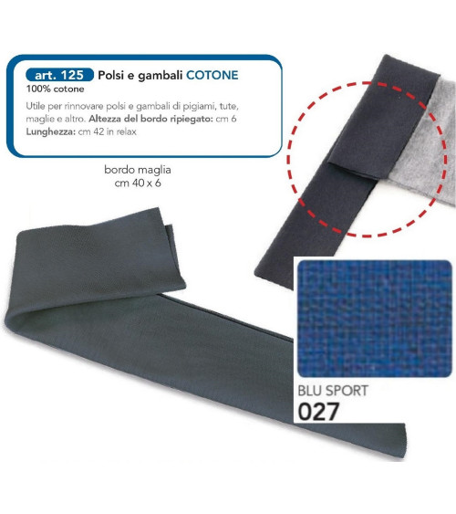 M125-027 BORDO POLSI E GAMBALI BLU SPORT