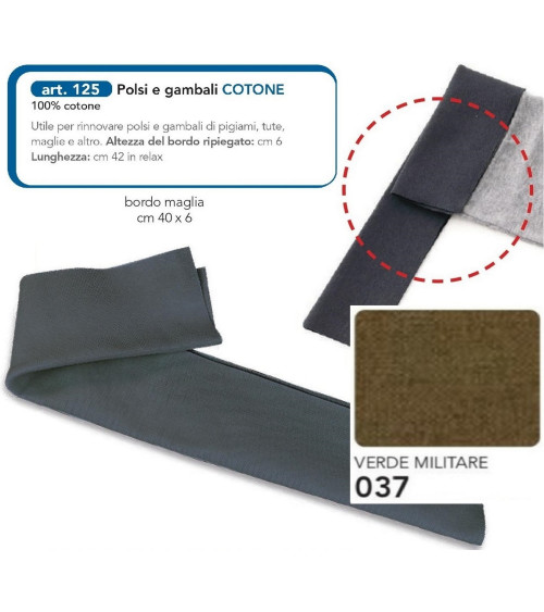 M125-037 BORDO POLSI E GAMBALI VERDE MILITARE
