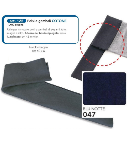 M125-047 BORDO POLSI E GAMBALI BLU NOTTE