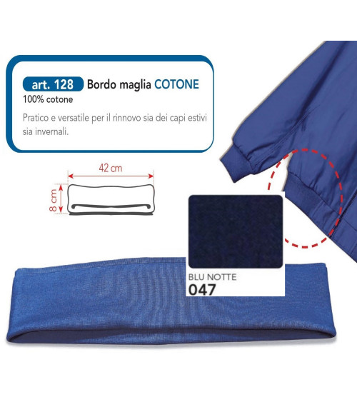 M128-047 BORDOMAGLIA COTONE BLU NOTTE