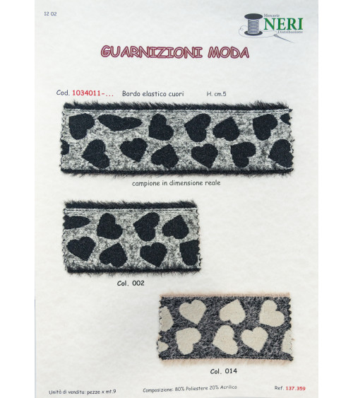 1034011-002 Bordo elastico Cuori mm50 80PL 20PC